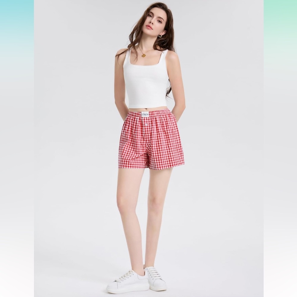 Red Gingham Boxer Shorts